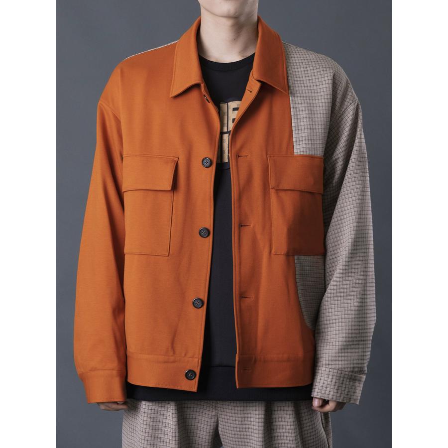 ビッグCPOジャケット メンズ チェック柄 シンプル 春 秋 冬 マスタード ベージュ ブラック グレー 茶 黒 M L XL REGIEVO レジエボ | REGIEVO | 14