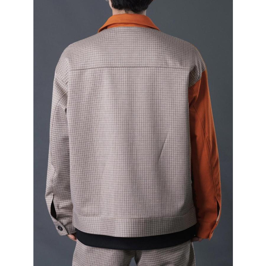 ビッグCPOジャケット メンズ チェック柄 シンプル 春 秋 冬 マスタード ベージュ ブラック グレー 茶 黒 M L XL REGIEVO レジエボ | REGIEVO | 15