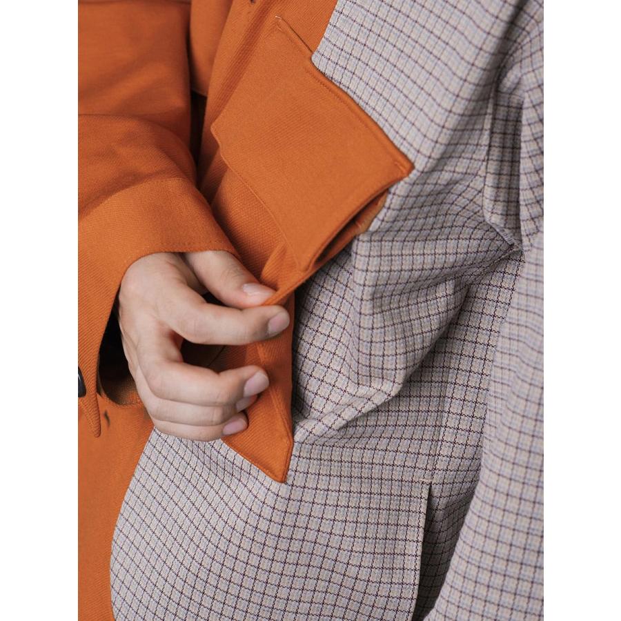 ビッグCPOジャケット メンズ チェック柄 シンプル 春 秋 冬 マスタード ベージュ ブラック グレー 茶 黒 M L XL REGIEVO レジエボ | REGIEVO | 17