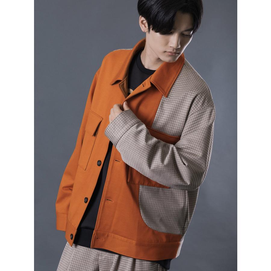 ビッグCPOジャケット メンズ チェック柄 シンプル 春 秋 冬 マスタード ベージュ ブラック グレー 茶 黒 M L XL REGIEVO レジエボ | REGIEVO | 20