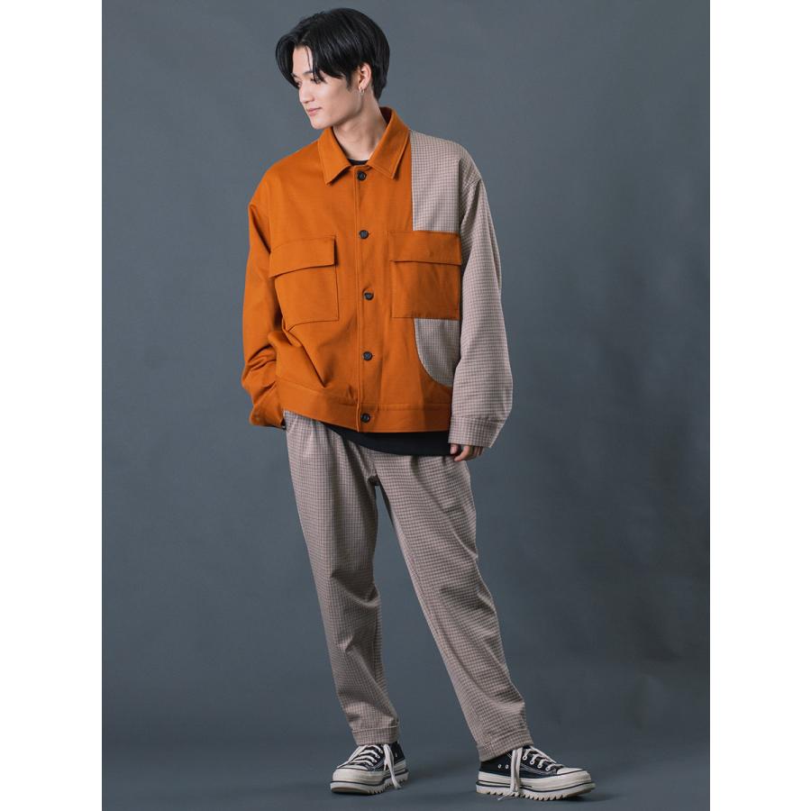 ビッグCPOジャケット メンズ チェック柄 シンプル 春 秋 冬 マスタード ベージュ ブラック グレー 茶 黒 M L XL REGIEVO レジエボ | REGIEVO | 05