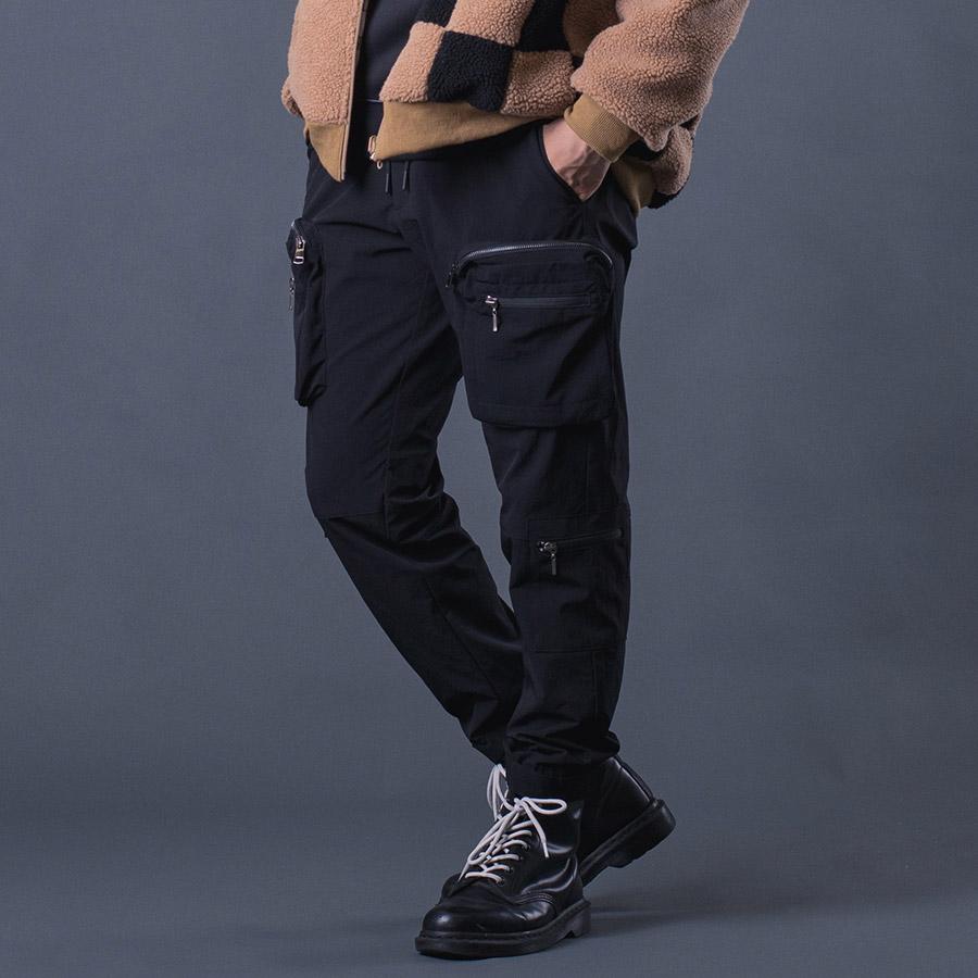 ユーティリティカーゴパンツ メンズ ストレートパンツ シンプル無地 カジュアル 収納抜群 カーキ ブラック 黒 M L XL REGIEVO レジエボ | REGIEVO | 03