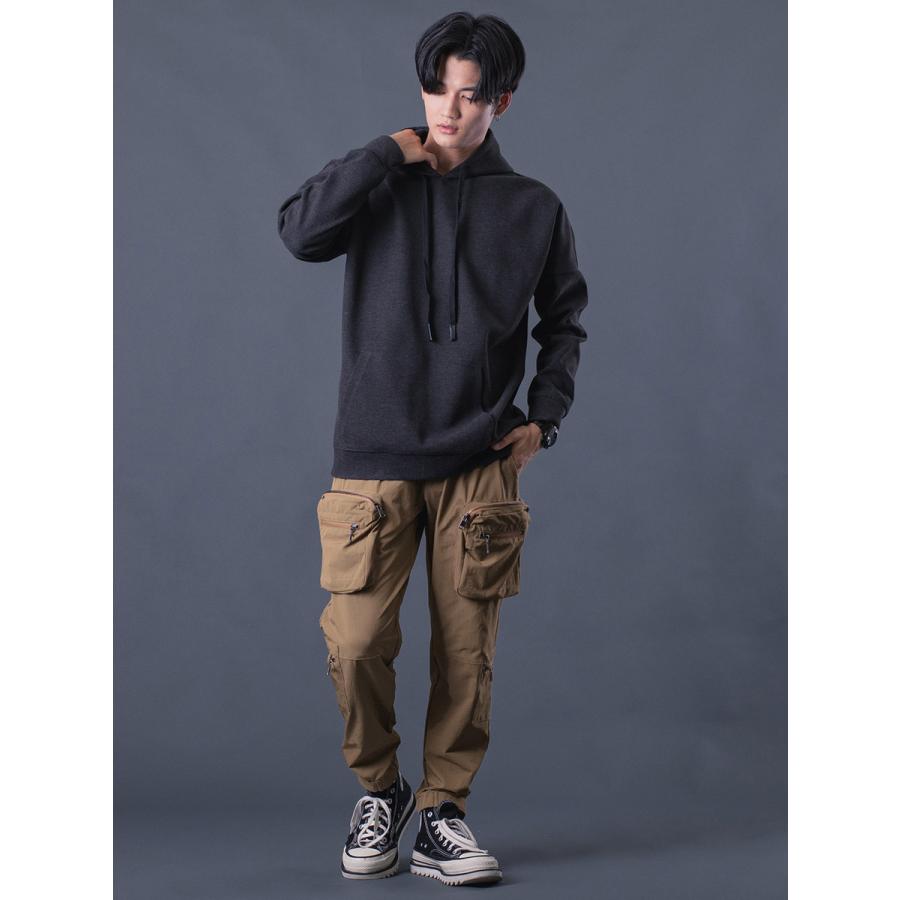 ユーティリティカーゴパンツ メンズ ストレートパンツ シンプル無地 カジュアル 収納抜群 カーキ ブラック 黒 M L XL REGIEVO レジエボ | REGIEVO | 04