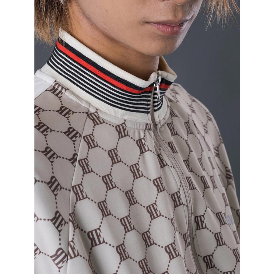 モノグラムトラックジャケット メンズ アウター ブルゾン 総柄 ストレッチ ベージュ パープル ブラック 茶 紫 黒 M L XL REGIEVO レジエボ | REGIEVO | 21