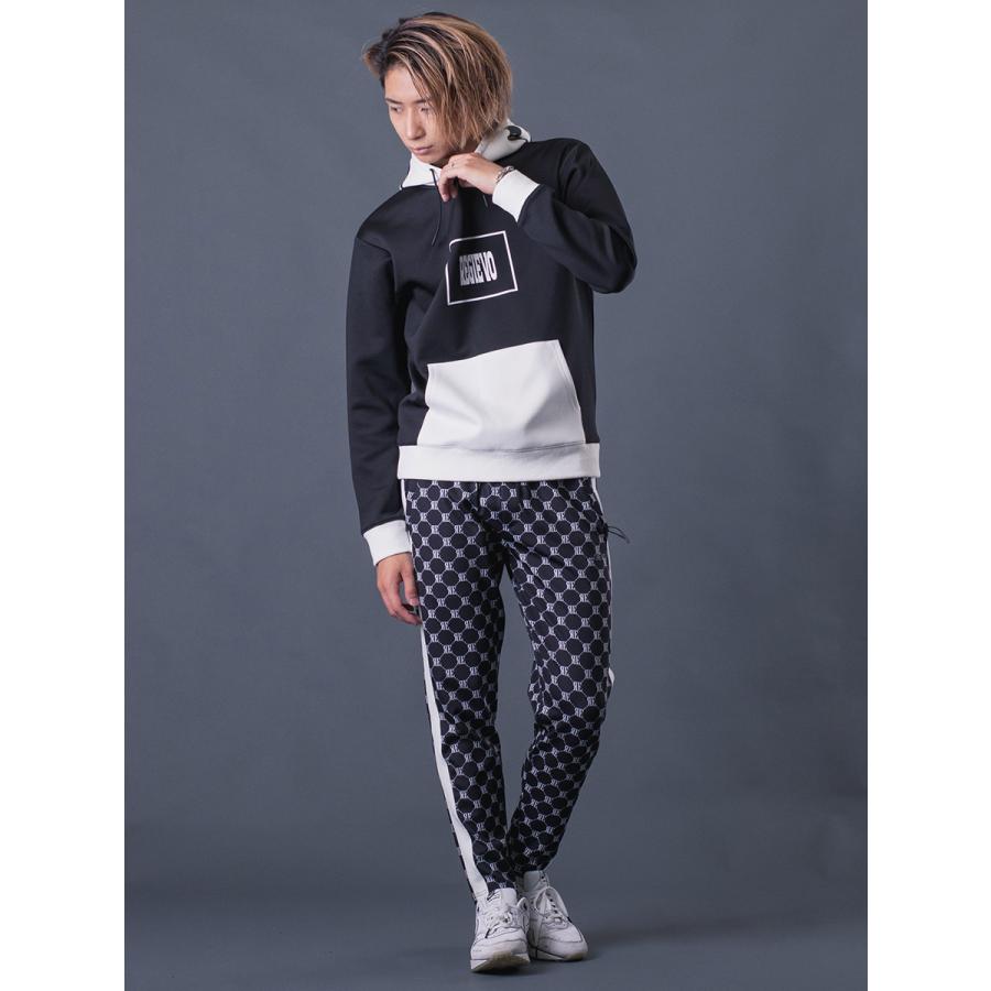 配色プルパーカー メンズ バイカラー 春 秋 冬 ストレッチ ブラック レッド ホワイト ネイビー 黒 赤 紺 白 M L XL REGIEVO レジエボ | REGIEVO | 14