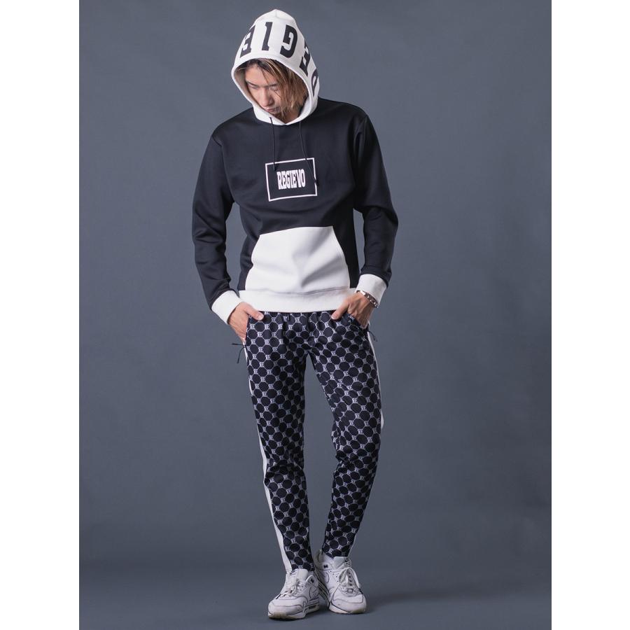 配色プルパーカー メンズ バイカラー 春 秋 冬 ストレッチ ブラック レッド ホワイト ネイビー 黒 赤 紺 白 M L XL REGIEVO レジエボ | REGIEVO | 15