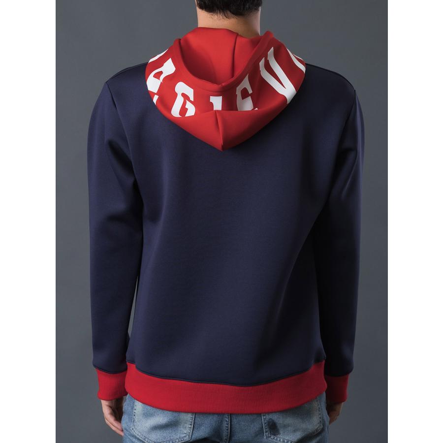配色プルパーカー メンズ バイカラー 春 秋 冬 ストレッチ ブラック レッド ホワイト ネイビー 黒 赤 紺 白 M L XL REGIEVO レジエボ | REGIEVO | 19