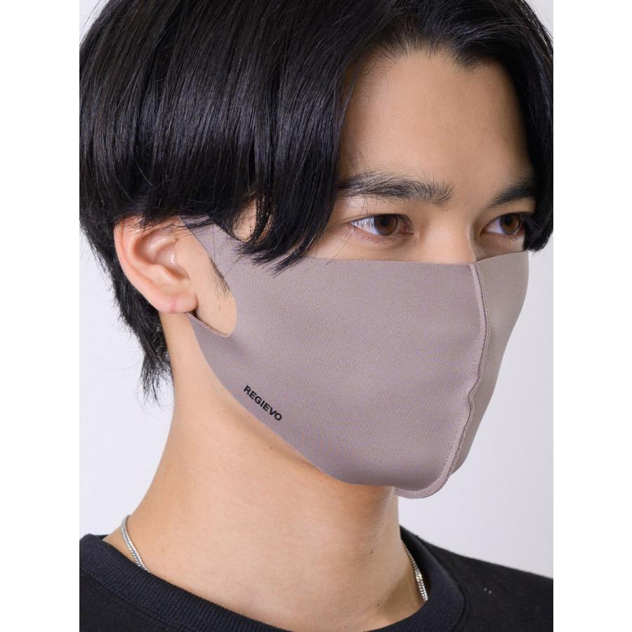 REGIEVOパウダータッチマスク 吸水速乾 長時間使用可 お洒落 無地 ワンポイント ロゴ ブラック ホワイト ベージュ 白 茶 黒 |  | 08