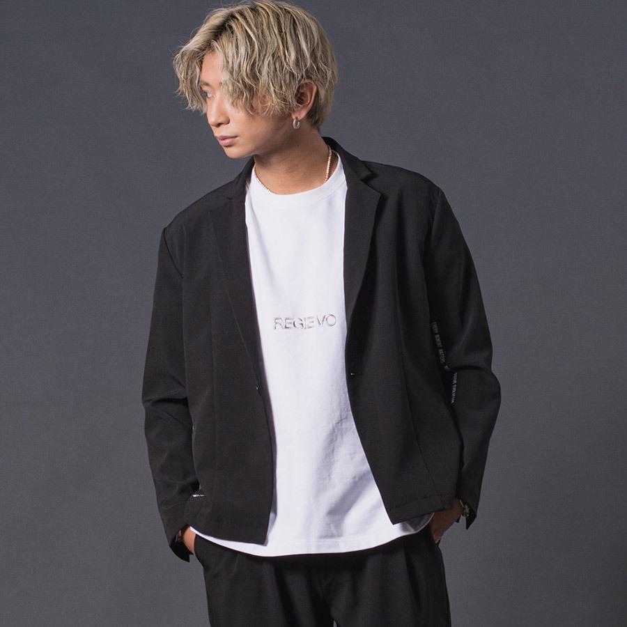 ジャケット メンズ セットアップ(別売) テーラードジャケット ストレッチ性 シンプル 春 秋 冬 グレージュ ブラック 黒 M L XL REGIEVO レジエボ | REGIEVO | 03