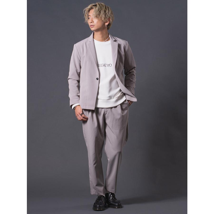 ツータックイージースラックス メンズ パンツ シンプル 無地 セットアップ グレージュ ブラック 黒 M L XL REGIEVO レジエボ | REGIEVO | 05