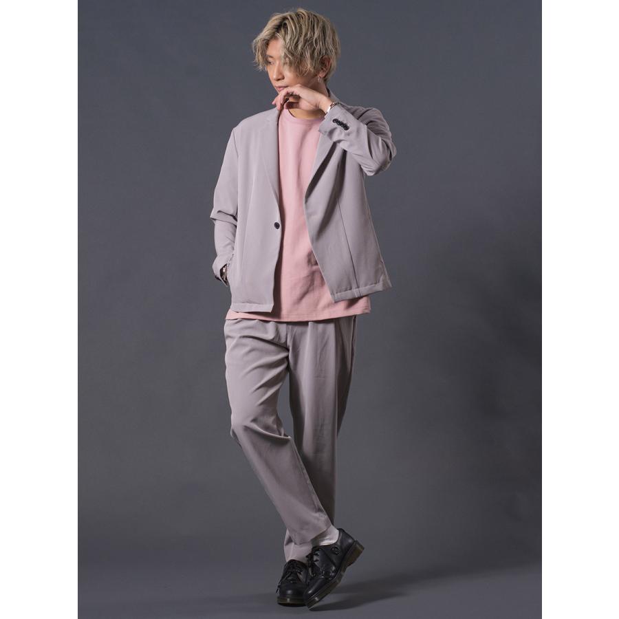 ツータックイージースラックス メンズ パンツ シンプル 無地 セットアップ グレージュ ブラック 黒 M L XL REGIEVO レジエボ | REGIEVO | 08