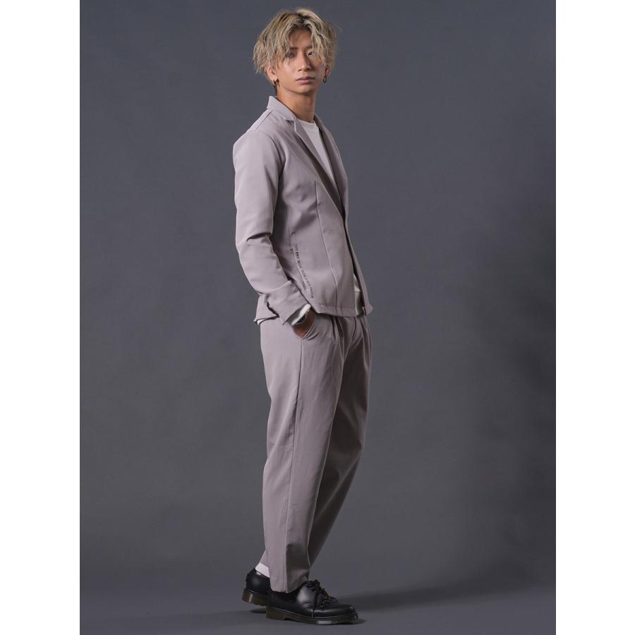 ツータックイージースラックス メンズ パンツ シンプル 無地 セットアップ グレージュ ブラック 黒 M L XL REGIEVO レジエボ | REGIEVO | 09