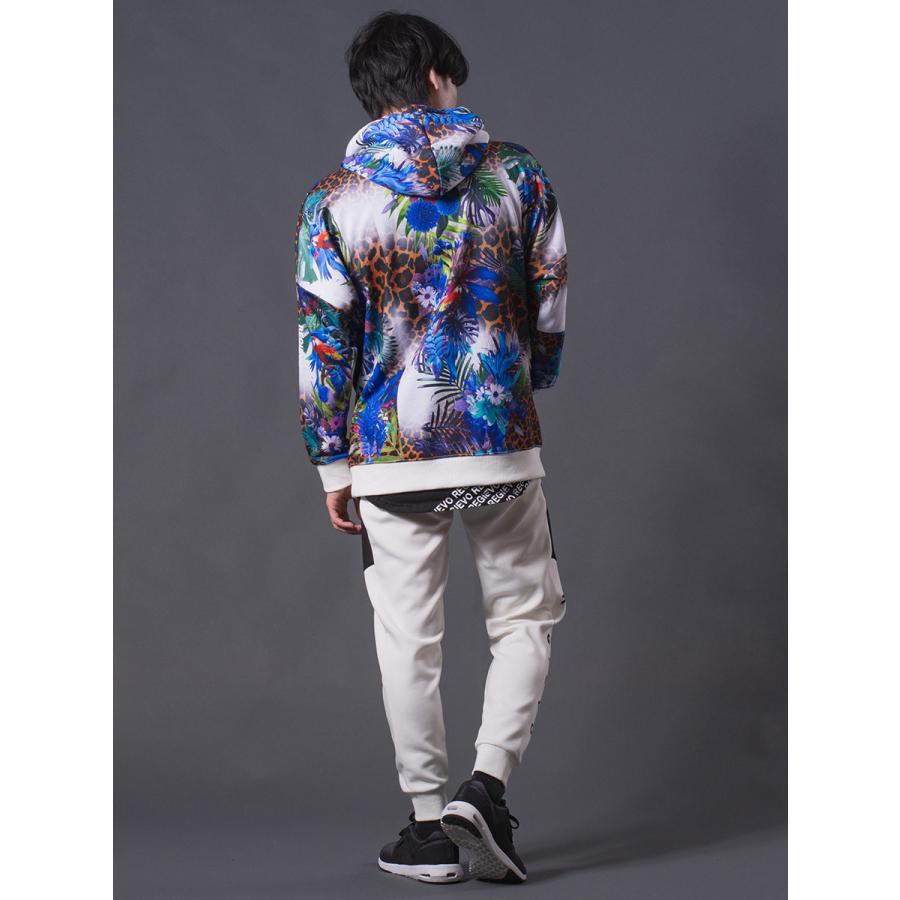REGIEVO（レジエボ） 総柄転写ドロップショルダーパーカー
