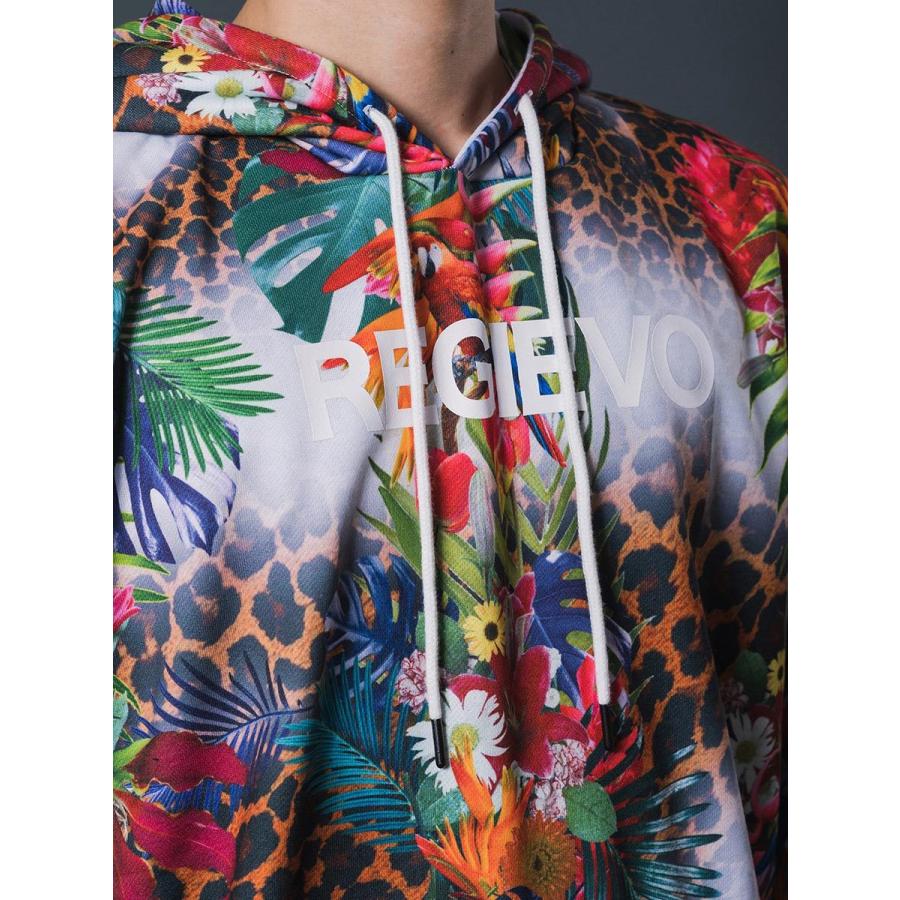 総柄転写ドロップショルダーパーカー セットアップ(別売) ボタニカル レオパード ルーズシルエット レッド ブルー 赤 青 M L XL REGIEVO レジエボ | REGIEVO | 16