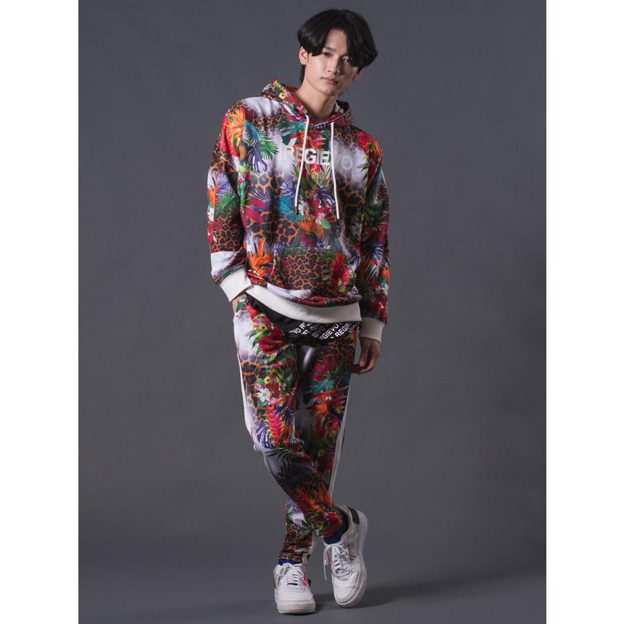 総柄転写ドロップショルダーパーカー セットアップ(別売) ボタニカル レオパード ルーズシルエット レッド ブルー 赤 青 M L XL REGIEVO レジエボ | REGIEVO | 04