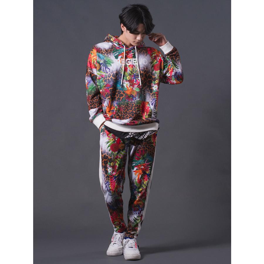 総柄転写ドロップショルダーパーカー セットアップ(別売) ボタニカル レオパード ルーズシルエット レッド ブルー 赤 青 M L XL REGIEVO レジエボ | REGIEVO | 06