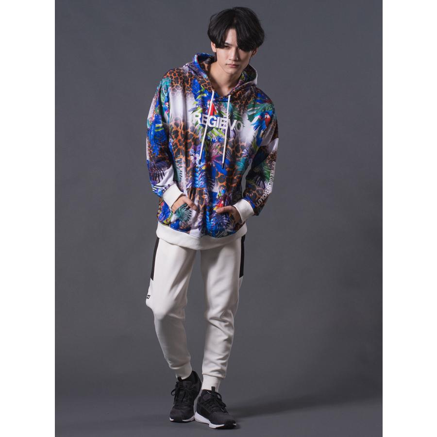 総柄転写ドロップショルダーパーカー セットアップ(別売) ボタニカル レオパード ルーズシルエット レッド ブルー 赤 青 M L XL REGIEVO レジエボ | REGIEVO | 10