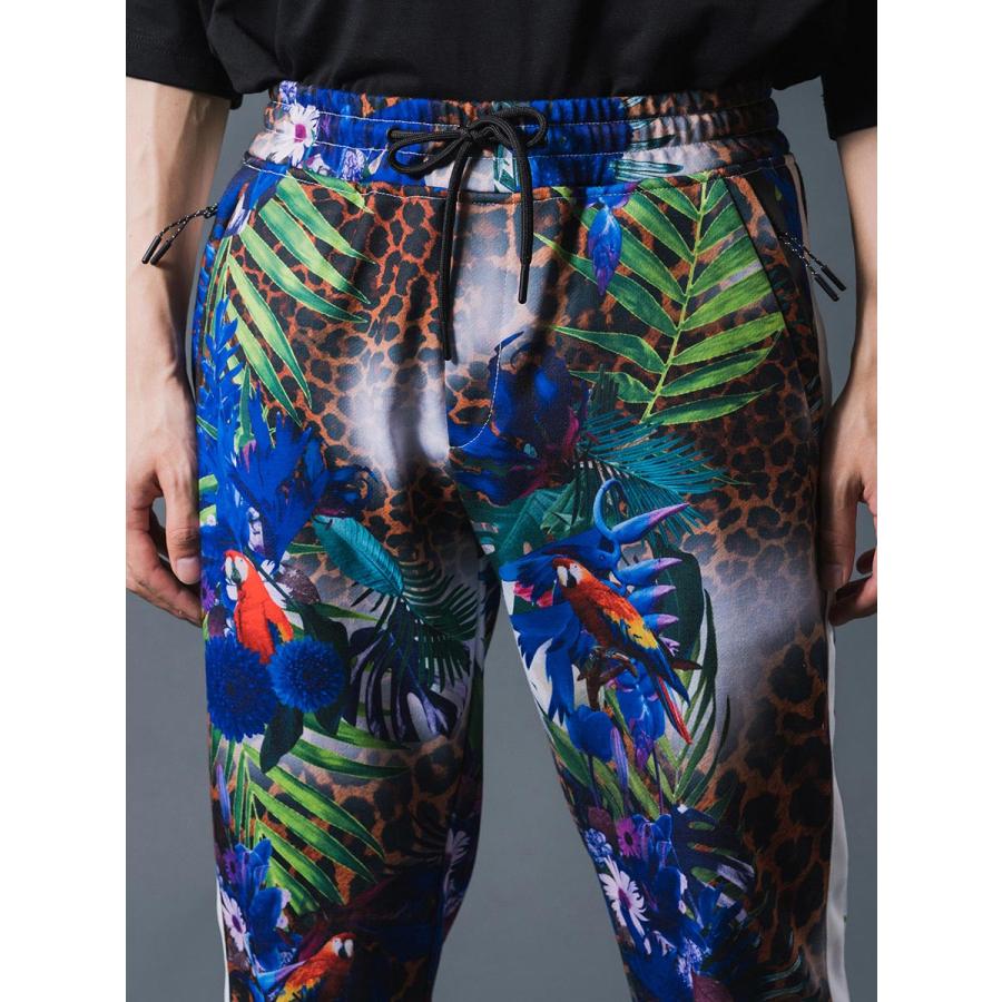総柄転写プリントジョガーパンツ セットアップ ボタニカル レオパード ルーズシルエット レッド ブルー 赤 青 M L XL REGIEVO レジエボ | REGIEVO | 13