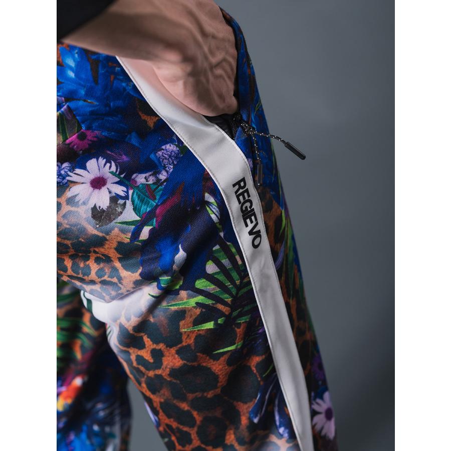 総柄転写プリントジョガーパンツ セットアップ ボタニカル レオパード ルーズシルエット レッド ブルー 赤 青 M L XL REGIEVO レジエボ | REGIEVO | 15