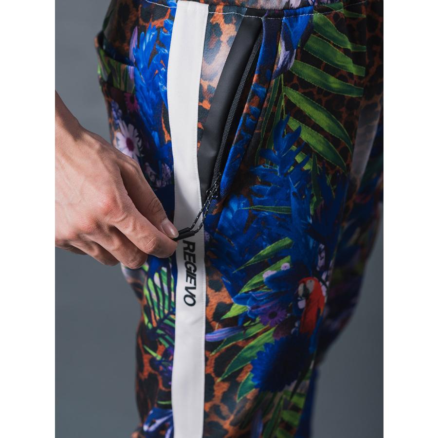 総柄転写プリントジョガーパンツ セットアップ ボタニカル レオパード ルーズシルエット レッド ブルー 赤 青 M L XL REGIEVO レジエボ | REGIEVO | 16