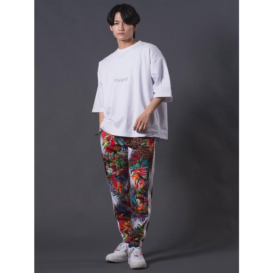 総柄転写プリントジョガーパンツ セットアップ ボタニカル レオパード ルーズシルエット レッド ブルー 赤 青 M L XL REGIEVO レジエボ | REGIEVO | 03