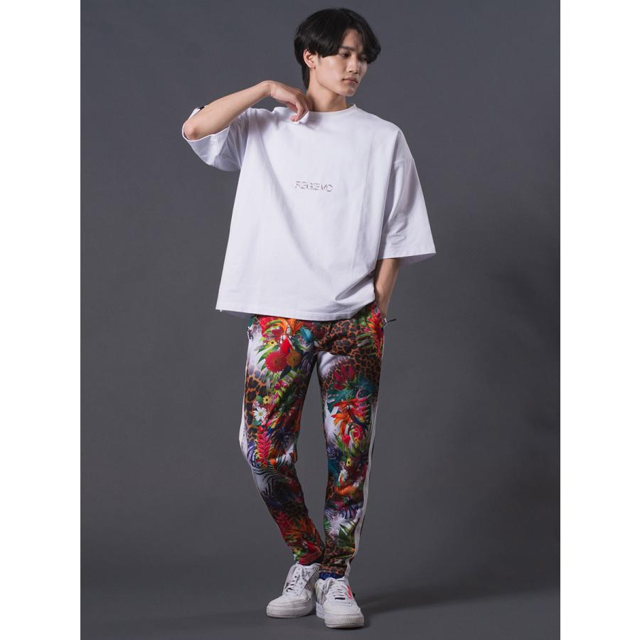 総柄転写プリントジョガーパンツ セットアップ ボタニカル レオパード ルーズシルエット レッド ブルー 赤 青 M L XL REGIEVO レジエボ | REGIEVO | 04