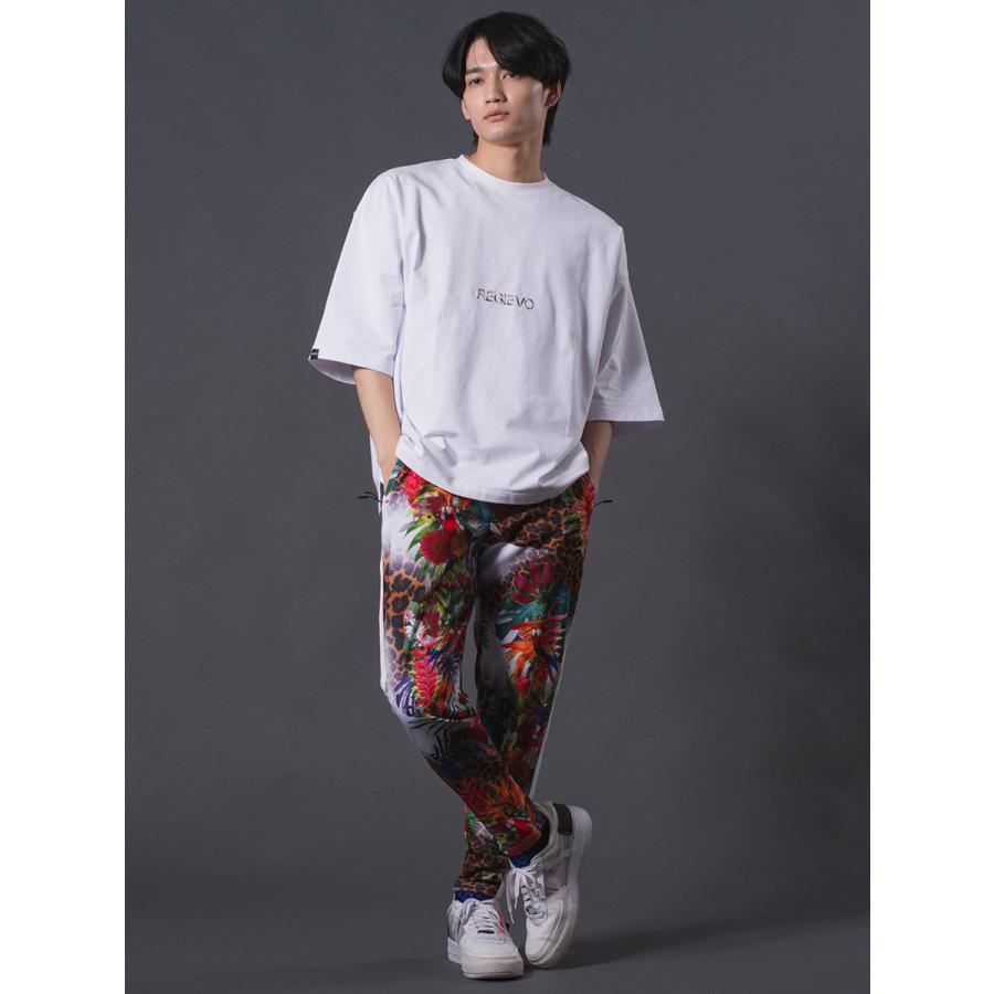 総柄転写プリントジョガーパンツ セットアップ ボタニカル レオパード ルーズシルエット レッド ブルー 赤 青 M L XL REGIEVO レジエボ | REGIEVO | 05