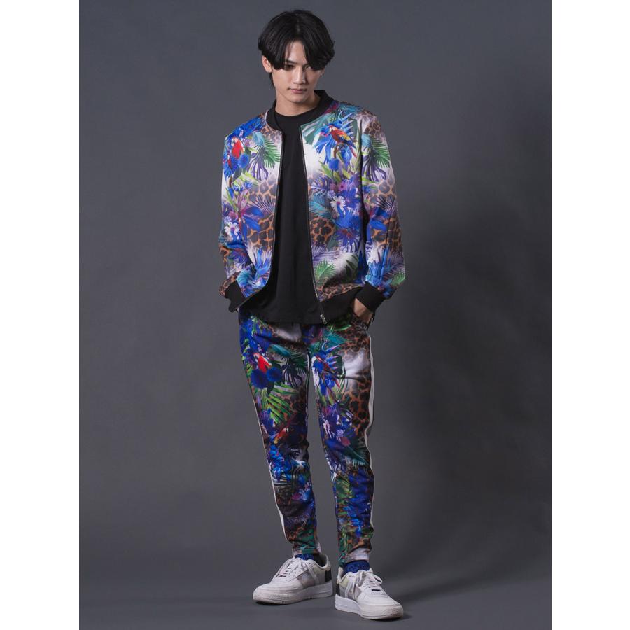総柄転写プリントジョガーパンツ セットアップ ボタニカル レオパード ルーズシルエット レッド ブルー 赤 青 M L XL REGIEVO レジエボ | REGIEVO | 08