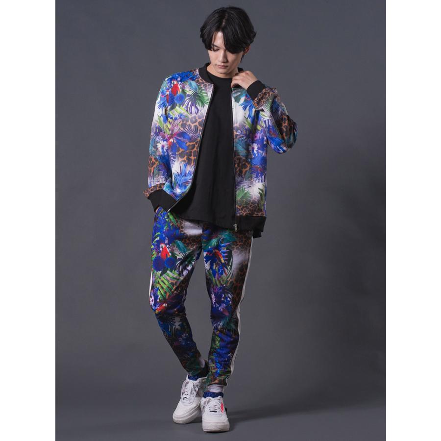 総柄転写プリントジョガーパンツ セットアップ ボタニカル レオパード ルーズシルエット レッド ブルー 赤 青 M L XL REGIEVO レジエボ | REGIEVO | 09