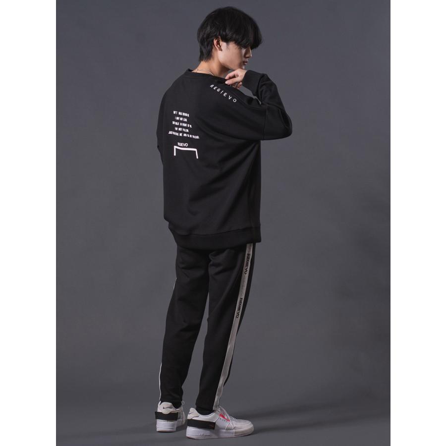 ロゴプリントドロップショルダートレーナー メンズ ビックシルエット オーバーサイズ スウェット シンプル ホワイト ブラック 白 黒 M L XL REGIEVO レジエボ | REGIEVO | 11