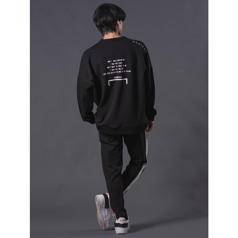 ロゴプリントドロップショルダートレーナー メンズ ビックシルエット オーバーサイズ スウェット シンプル ホワイト ブラック 白 黒 M L XL REGIEVO レジエボ | REGIEVO | 12