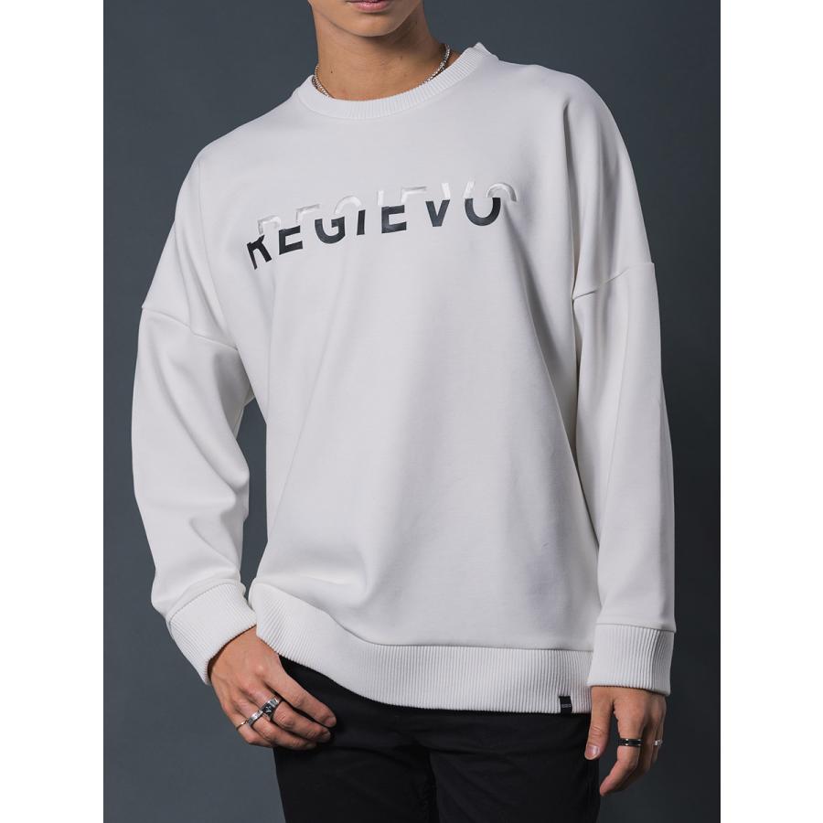 ロゴプリントドロップショルダートレーナー メンズ ビックシルエット オーバーサイズ スウェット シンプル ホワイト ブラック 白 黒 M L XL REGIEVO レジエボ | REGIEVO | 13