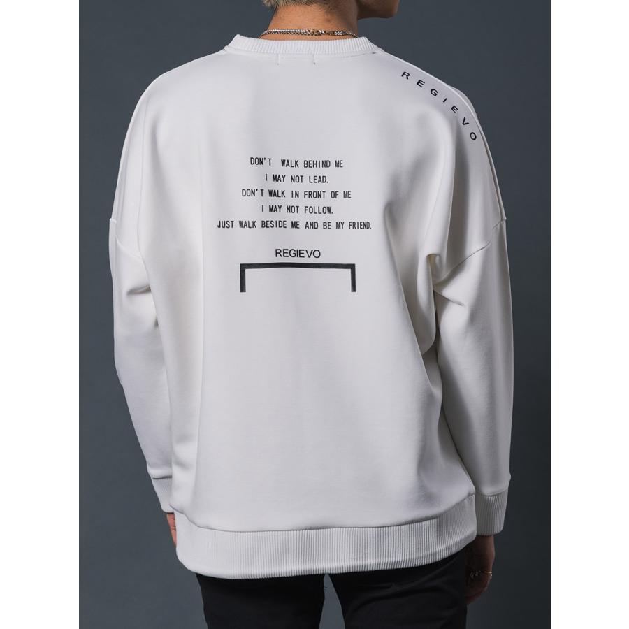 ロゴプリントドロップショルダートレーナー メンズ ビックシルエット オーバーサイズ スウェット シンプル ホワイト ブラック 白 黒 M L XL REGIEVO レジエボ | REGIEVO | 14