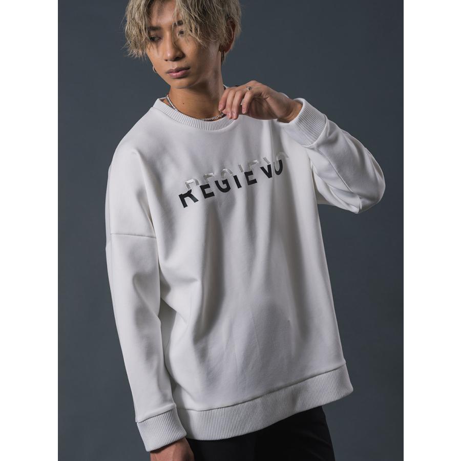 ロゴプリントドロップショルダートレーナー メンズ ビックシルエット オーバーサイズ スウェット シンプル ホワイト ブラック 白 黒 M L XL REGIEVO レジエボ | REGIEVO | 18