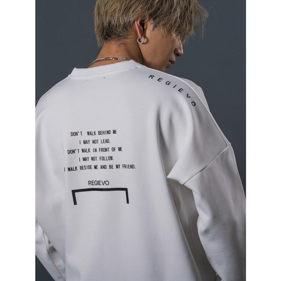 ロゴプリントドロップショルダートレーナー メンズ ビックシルエット オーバーサイズ スウェット シンプル ホワイト ブラック 白 黒 M L XL REGIEVO レジエボ | REGIEVO | 19