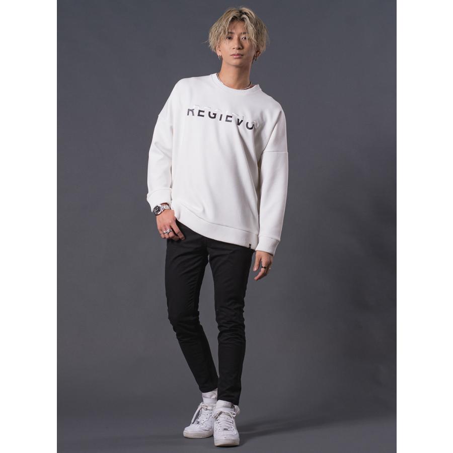 ロゴプリントドロップショルダートレーナー メンズ ビックシルエット オーバーサイズ スウェット シンプル ホワイト ブラック 白 黒 M L XL REGIEVO レジエボ | REGIEVO | 03