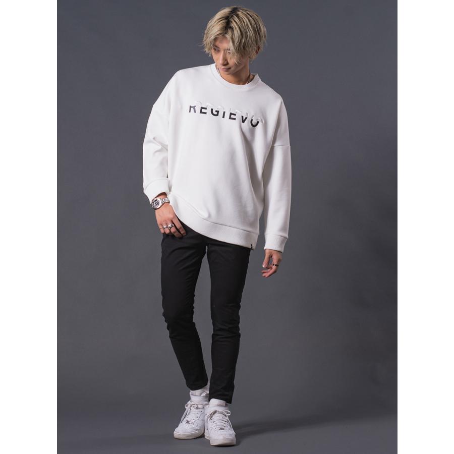 ロゴプリントドロップショルダートレーナー メンズ ビックシルエット オーバーサイズ スウェット シンプル ホワイト ブラック 白 黒 M L XL REGIEVO レジエボ | REGIEVO | 04