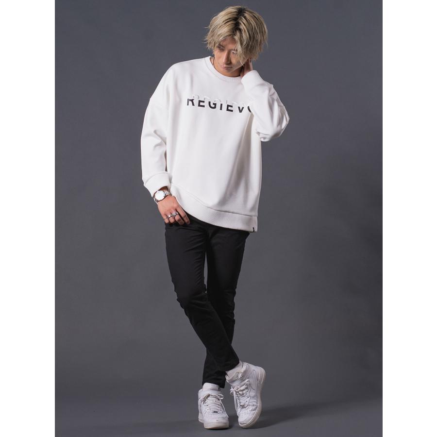 ロゴプリントドロップショルダートレーナー メンズ ビックシルエット オーバーサイズ スウェット シンプル ホワイト ブラック 白 黒 M L XL REGIEVO レジエボ | REGIEVO | 05