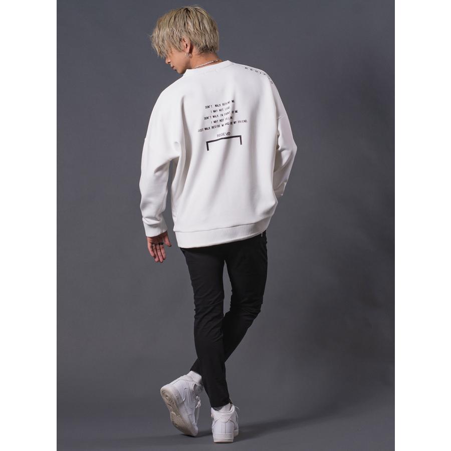 ロゴプリントドロップショルダートレーナー メンズ ビックシルエット オーバーサイズ スウェット シンプル ホワイト ブラック 白 黒 M L XL REGIEVO レジエボ | REGIEVO | 07
