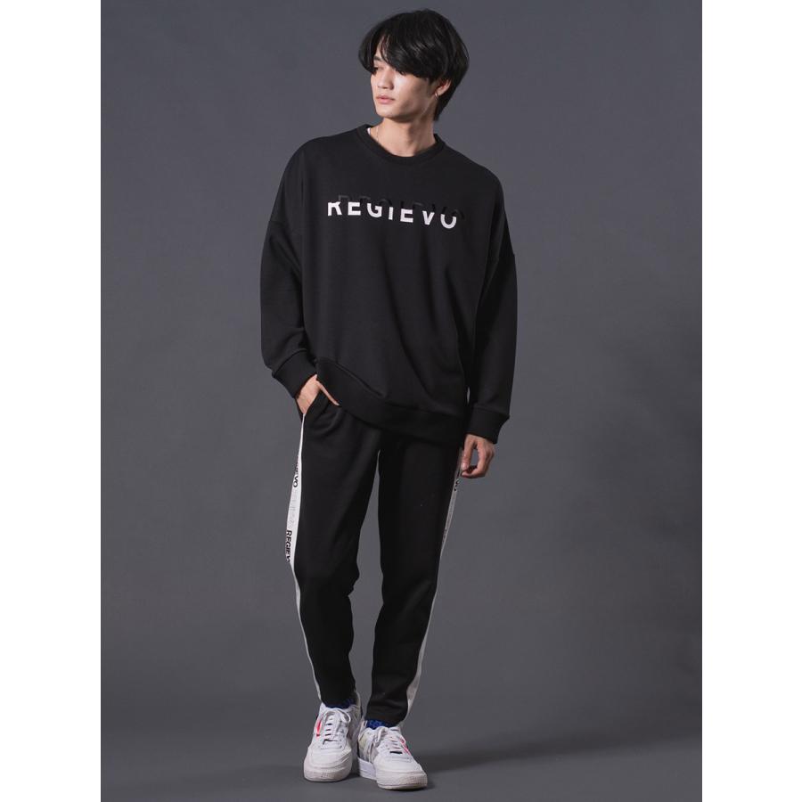 ロゴプリントドロップショルダートレーナー メンズ ビックシルエット オーバーサイズ スウェット シンプル ホワイト ブラック 白 黒 M L XL REGIEVO レジエボ | REGIEVO | 08
