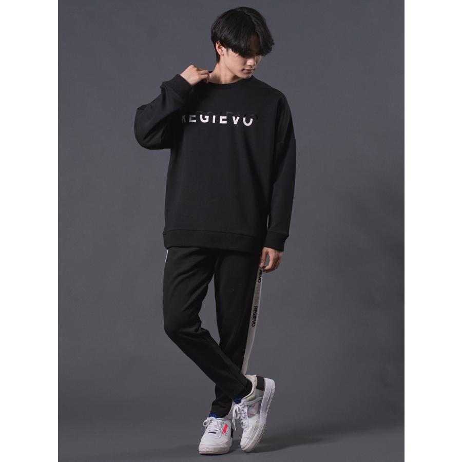 ロゴプリントドロップショルダートレーナー メンズ ビックシルエット オーバーサイズ スウェット シンプル ホワイト ブラック 白 黒 M L XL REGIEVO レジエボ | REGIEVO | 10