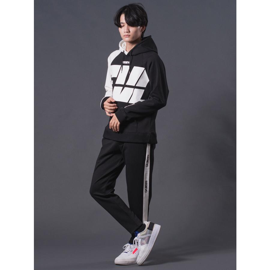 サイドロゴラインジョガーパンツ メンズ オールシーズン スポーティ シンプル ワンポイント ホワイト ブラック 白 黒 M L XL REGIEVO レジエボ | REGIEVO | 13