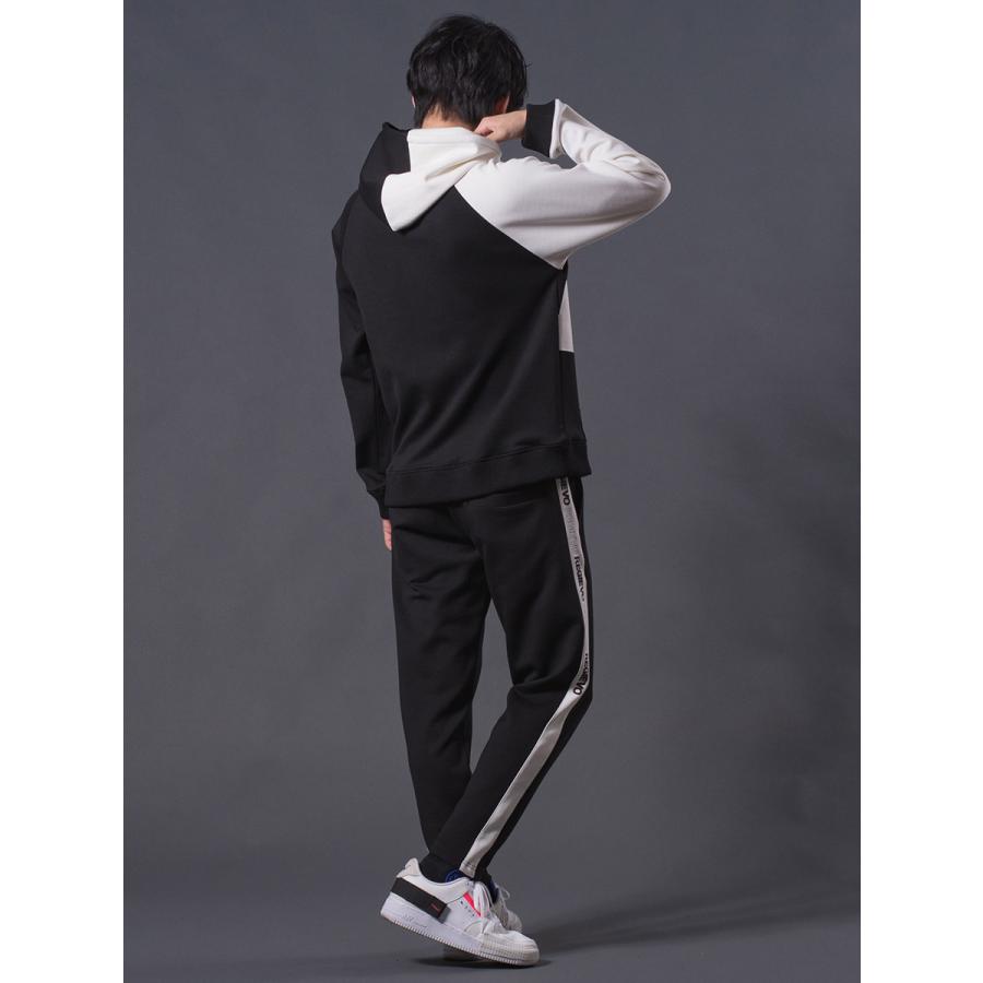サイドロゴラインジョガーパンツ メンズ オールシーズン スポーティ シンプル ワンポイント ホワイト ブラック 白 黒 M L XL REGIEVO レジエボ | REGIEVO | 14