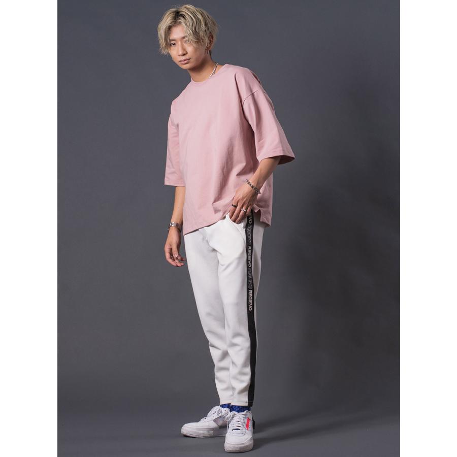 サイドロゴラインジョガーパンツ メンズ オールシーズン スポーティ シンプル ワンポイント ホワイト ブラック 白 黒 M L XL REGIEVO レジエボ | REGIEVO | 07