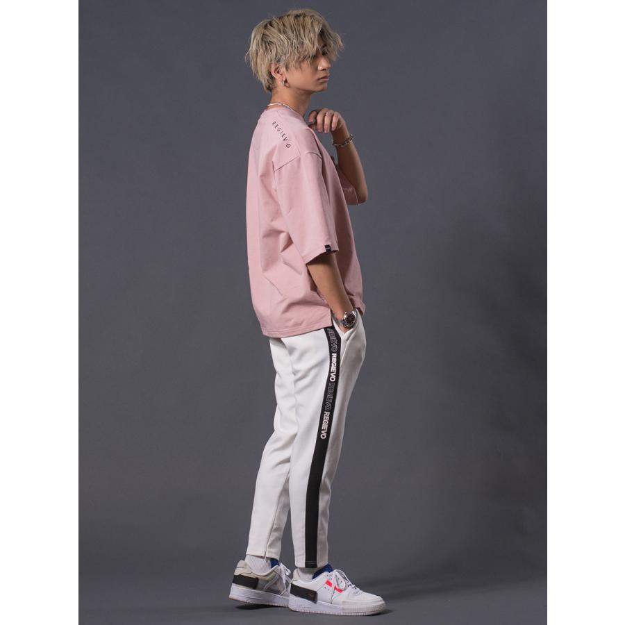サイドロゴラインジョガーパンツ メンズ オールシーズン スポーティ シンプル ワンポイント ホワイト ブラック 白 黒 M L XL REGIEVO レジエボ | REGIEVO | 08