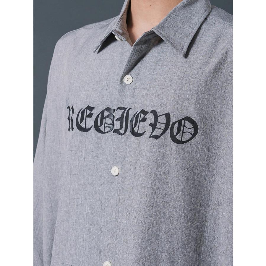 REGIEVO（レジエボ） ロゴプリントオーバーシャツメンズ ロングシャツ