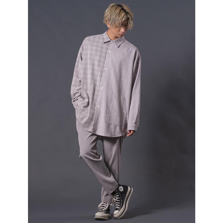 REGIEVO クレイジーオーバーシャツ メンズ ロングシャツ