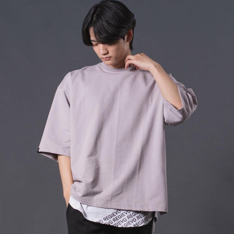 ドロップショルダーTシャツ メンズ シンプル オーバーサイズ 春 夏 秋 ホワイト グレー グリーン ピンク キャメル ブラック 白 緑 黒 M L XL REGIEVO レジエボ | REGIEVO | 07