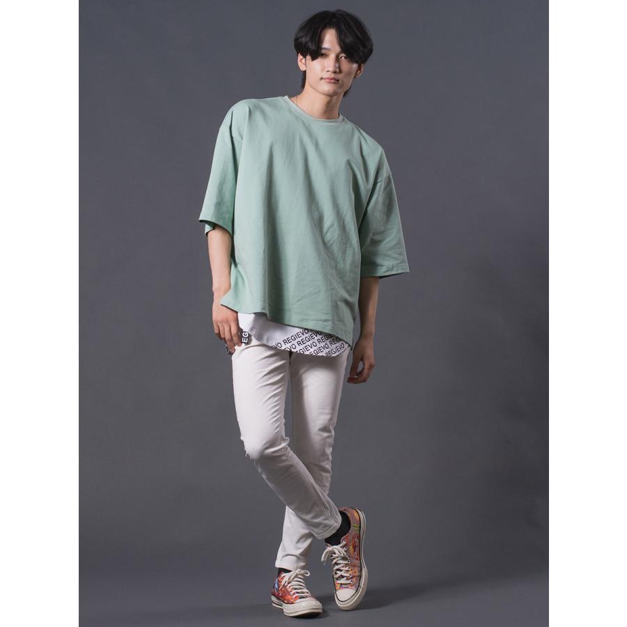 ドロップショルダーTシャツ メンズ シンプル オーバーサイズ 春 夏 秋 ホワイト グレー グリーン ピンク キャメル ブラック 白 緑 黒 M L XL REGIEVO レジエボ | REGIEVO | 16