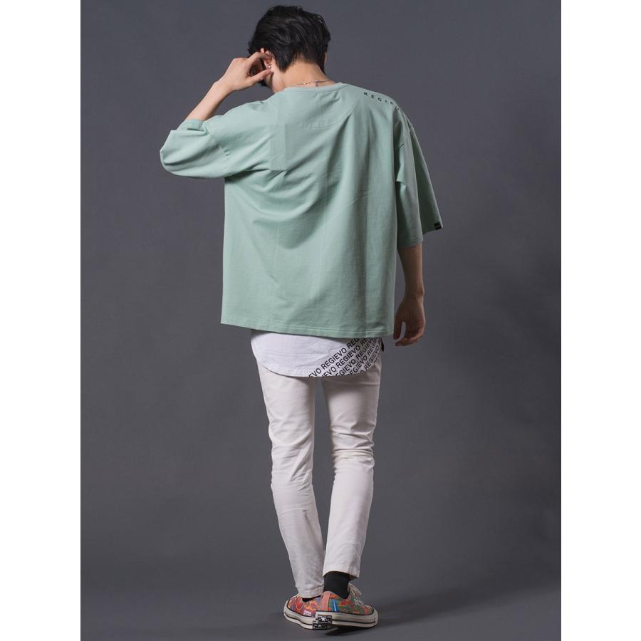 ドロップショルダーTシャツ メンズ シンプル オーバーサイズ 春 夏 秋 ホワイト グレー グリーン ピンク キャメル ブラック 白 緑 黒 M L XL REGIEVO レジエボ | REGIEVO | 17